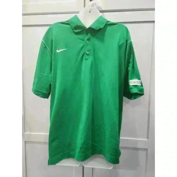 Nike Golf Dri-Fit Shirt Mens Large Green Short Sleeve Polo Polyester - Picture 1 of 8